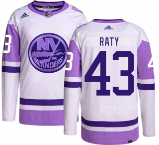 Men's Aatu Raty New York Islanders Adidas Hockey Fights Cancer Jersey - Authentic
