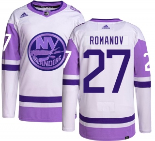 Men's Alexander Romanov New York Islanders Adidas Hockey Fights Cancer Jersey - Authentic