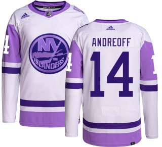 Men's Andy Andreoff New York Islanders Adidas Hockey Fights Cancer Jersey - Authentic