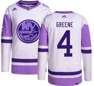 Men's Andy Greene New York Islanders Adidas Hockey Fights Cancer Jersey - Authentic