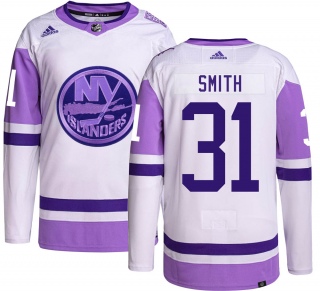 Men's Billy Smith New York Islanders Adidas Hockey Fights Cancer Jersey - Authentic