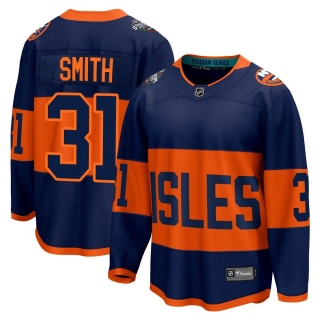 Men's Billy Smith New York Islanders Fanatics Branded 2024 Stadium Series Jersey - Breakaway Navy