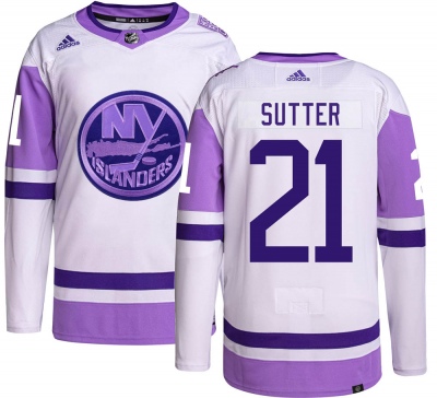 Men's Brent Sutter New York Islanders Adidas Hockey Fights Cancer Jersey - Authentic