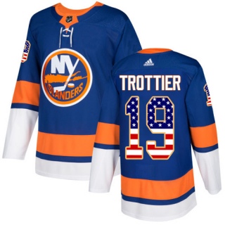 Men's Bryan Trottier New York Islanders Adidas USA Flag Fashion Jersey - Authentic Royal Blue