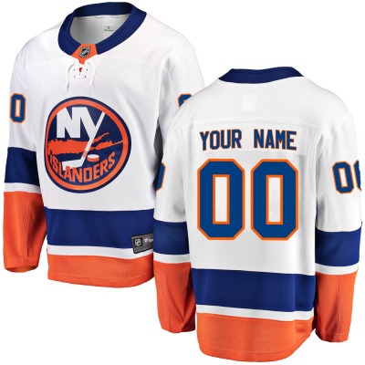 Men's Custom New York Islanders Fanatics Branded Custom Away Jersey - Breakaway White