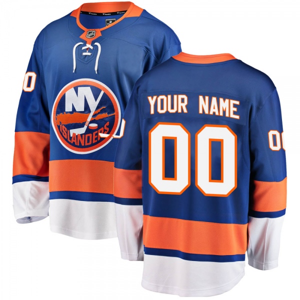 Men's Custom New York Islanders Fanatics Branded Custom Home Jersey - Breakaway Blue