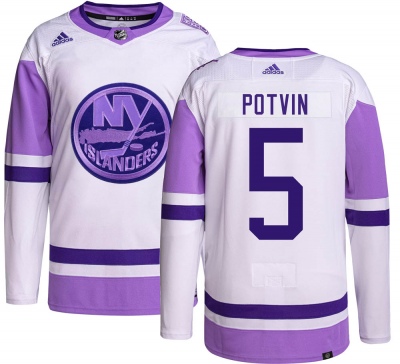 Men's Denis Potvin New York Islanders Adidas Hockey Fights Cancer Jersey - Authentic