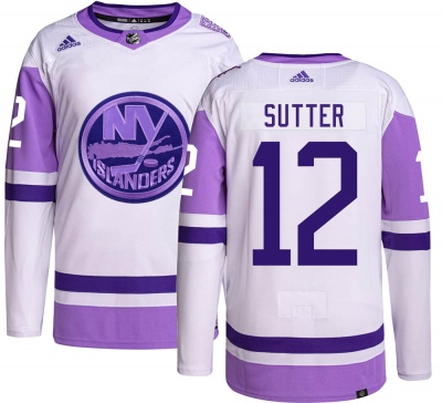 Men's Duane Sutter New York Islanders Adidas Hockey Fights Cancer Jersey - Authentic