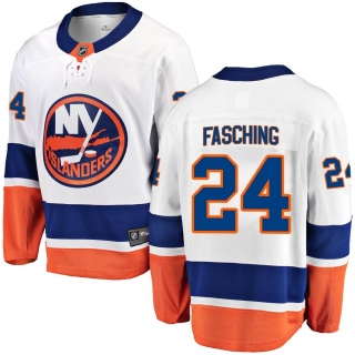Men's Hudson Fasching New York Islanders Fanatics Branded Away Jersey - Breakaway White