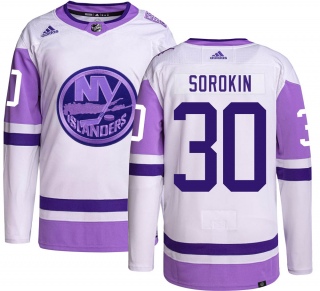 Men's Ilya Sorokin New York Islanders Adidas Hockey Fights Cancer Jersey - Authentic