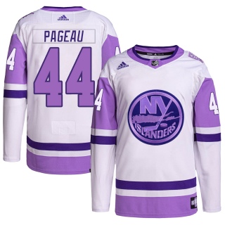 Men's Jean-Gabriel Pageau New York Islanders Adidas Hockey Fights Cancer Primegreen Jersey - Authentic White/Purple