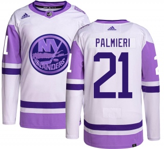 Men's Kyle Palmieri New York Islanders Adidas Hockey Fights Cancer Jersey - Authentic
