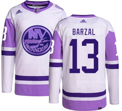Men's Mathew Barzal New York Islanders Adidas Hockey Fights Cancer Jersey - Authentic