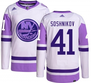 Men's Nikita Soshnikov New York Islanders Adidas Hockey Fights Cancer Jersey - Authentic