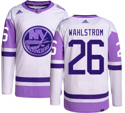 Men's Oliver Wahlstrom New York Islanders Adidas Hockey Fights Cancer Jersey - Authentic Olive