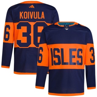 Men's Otto Koivula New York Islanders Adidas 2024 Stadium Series Primegreen Jersey - Authentic Navy