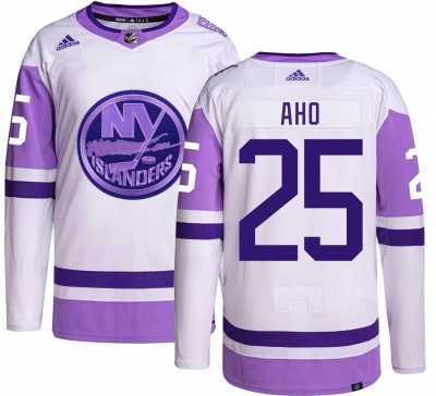 Men's Sebastian Aho New York Islanders Adidas Hockey Fights Cancer Jersey - Authentic