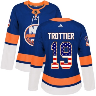 Women's Bryan Trottier New York Islanders Adidas USA Flag Fashion Jersey - Authentic Royal Blue