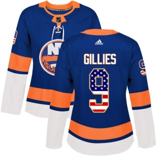 Women's Clark Gillies New York Islanders Adidas USA Flag Fashion Jersey - Authentic Royal Blue