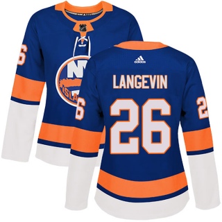 Women's Dave Langevin New York Islanders Adidas Home Jersey - Authentic Royal