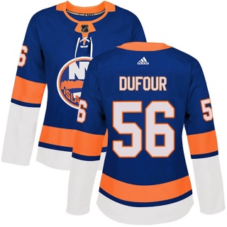 Women's William Dufour New York Islanders Adidas Home Jersey - Authentic Royal