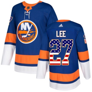 Youth Anders Lee New York Islanders Adidas USA Flag Fashion Jersey - Authentic Royal Blue