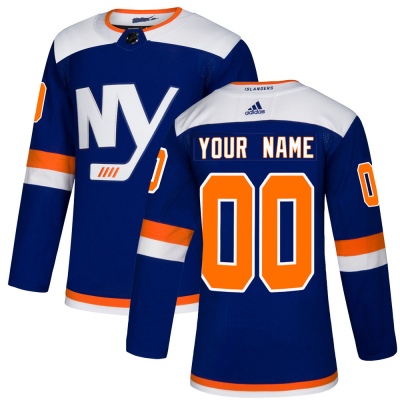 Youth Custom New York Islanders Adidas Custom Alternate Jersey - Authentic Blue