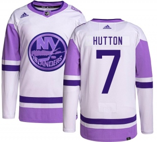 Youth Grant Hutton New York Islanders Adidas Hockey Fights Cancer Jersey - Authentic