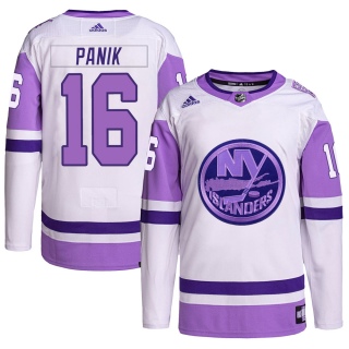 Youth Richard Panik New York Islanders Adidas Hockey Fights Cancer Primegreen Jersey - Authentic White/Purple