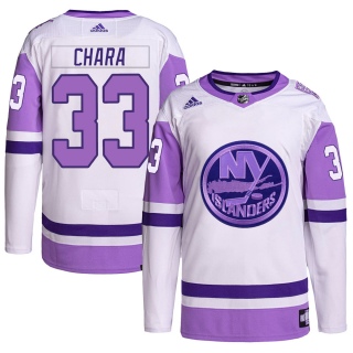 Youth Zdeno Chara New York Islanders Adidas Hockey Fights Cancer Primegreen Jersey - Authentic White/Purple